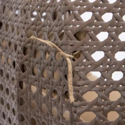Polyrattan-Hängesessel TWIN mit Kissen und Federung, ca. 120 x 135 x 195 cm – Braun/Kupfer