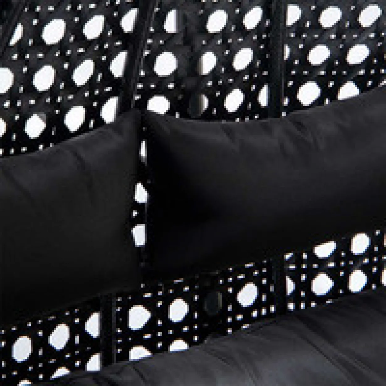 Polyrattan Hängesessel TWIN - Schwarz mit Regenabdeckung