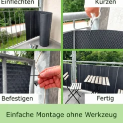 Polyrattan Sichtschutz Balkon 500 x 90 cm