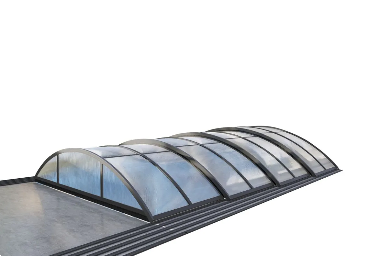 Poolüberdachung "Adèle" aus Aluminium, ca. 10,37 x 5,47 x 1,30 m