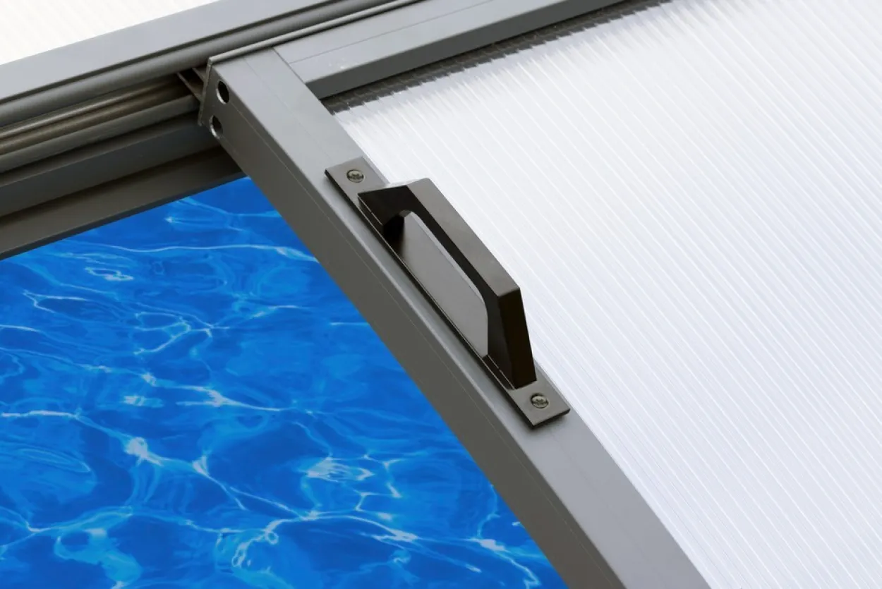 Poolüberdachung "Adèle" aus Aluminium, ca. 10,37 x 5,47 x 1,30 m