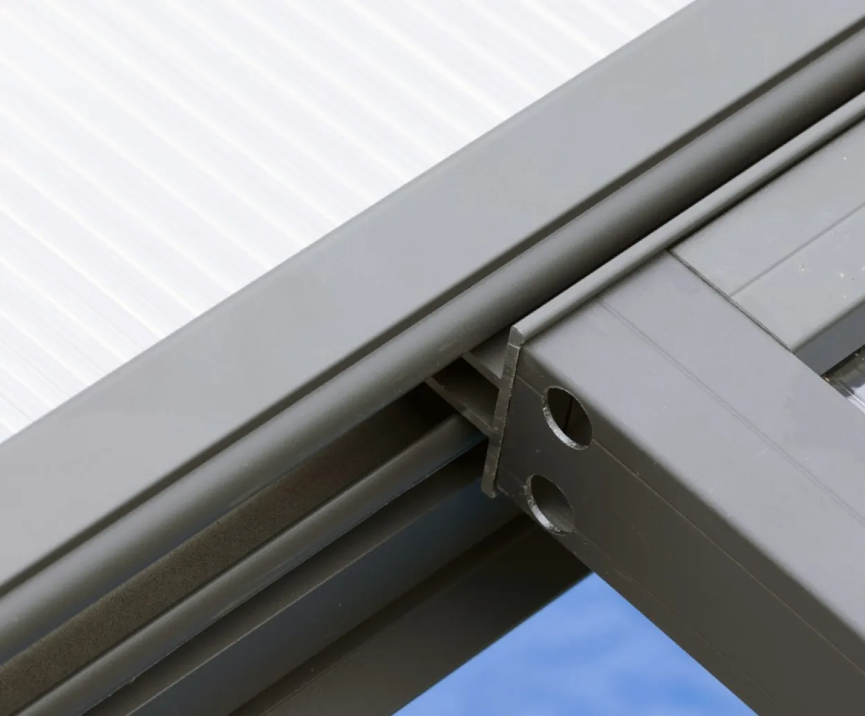 Poolüberdachung "Adèle" aus Aluminium, ca. 8,15 x 4,10 x 1,02 m