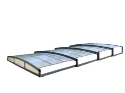 Poolüberdachung "Aqualina" aus Aluminium, ca. 8,81 x 4,26 x 0,92 m
