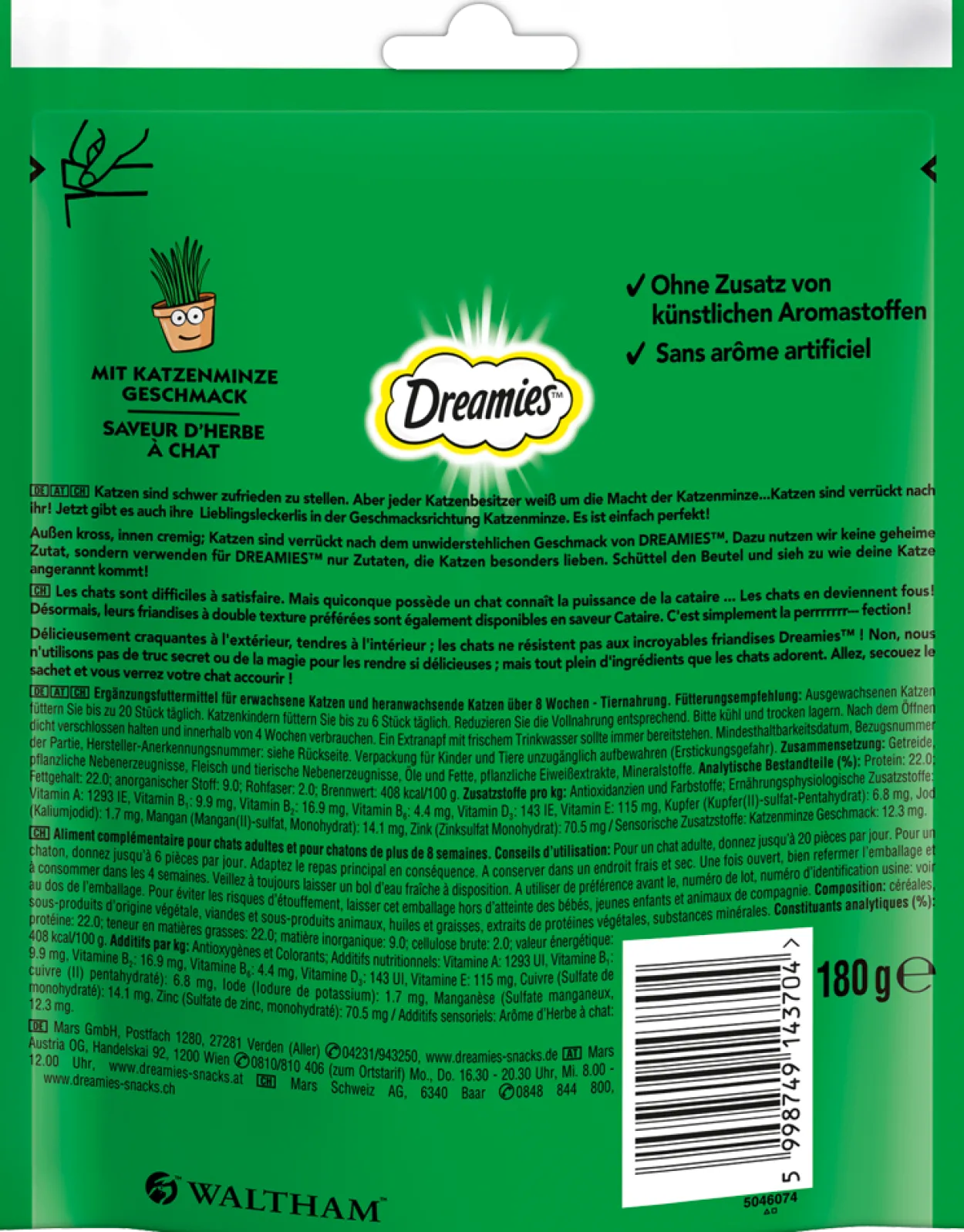 Portionsbeutel Mega Pack mit Katzenminze Geschmack 180g
