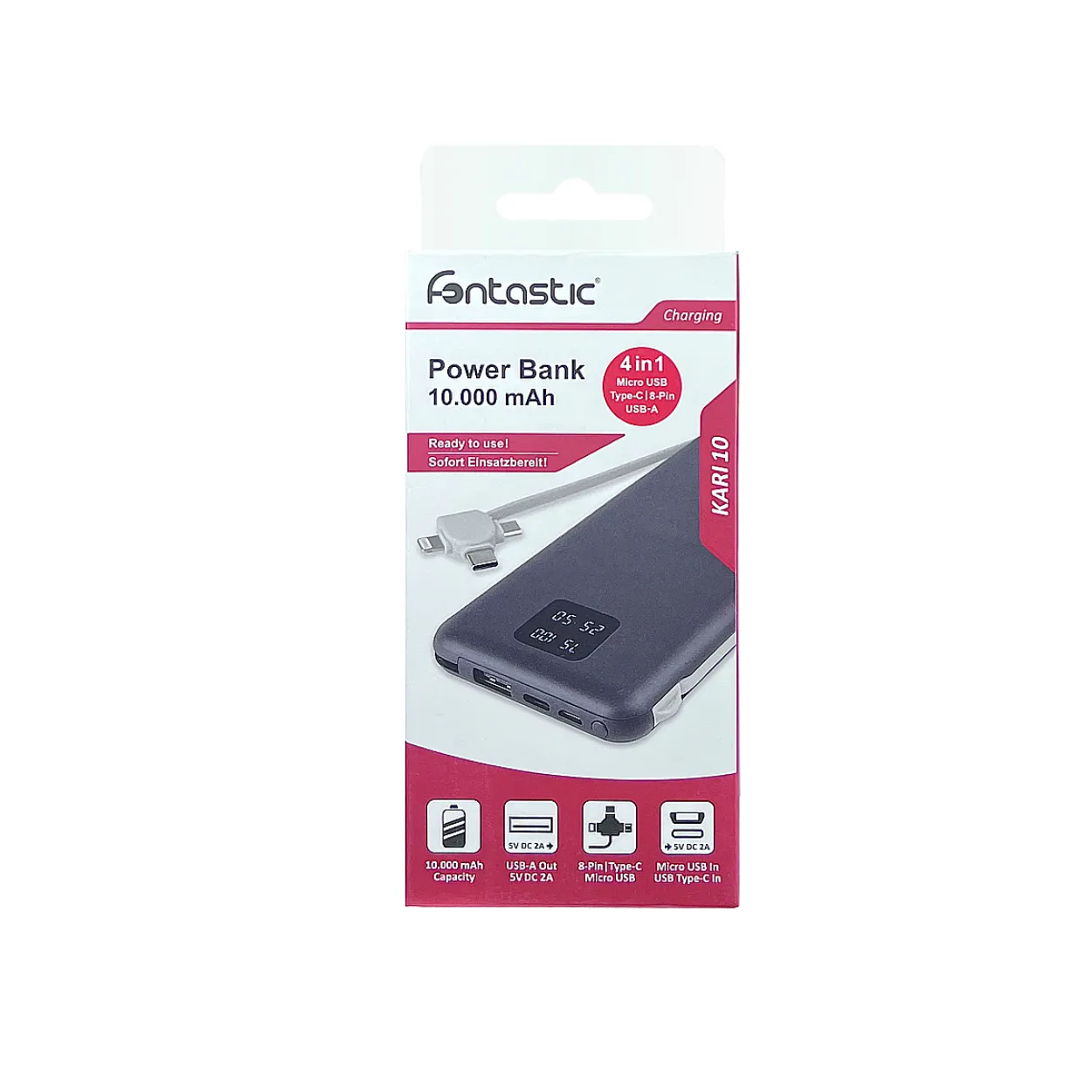 Power Bank "Kari" 4 in 1 10000mAh