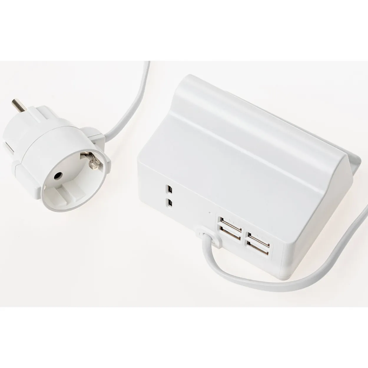 Power Electric Tischsteckdose mit Handyhalterung - 4x USB-A