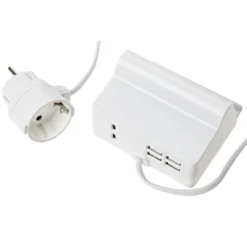 Power Electric Tischsteckdose mit Handyhalterung - 4x USB-A