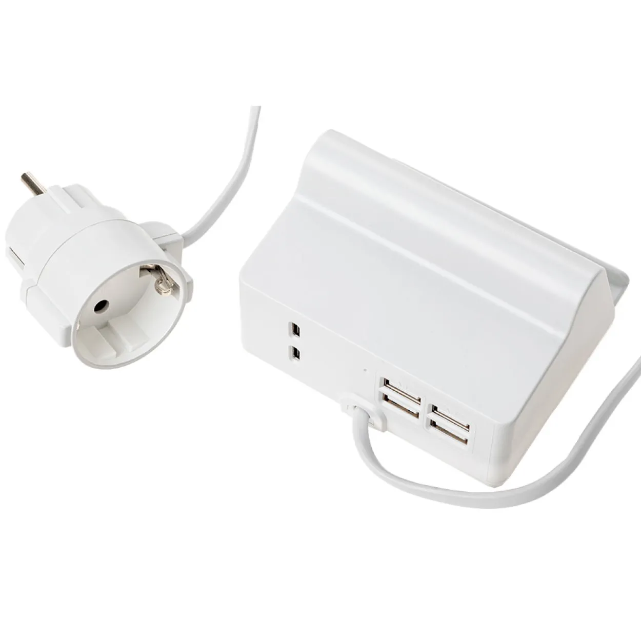 Power Electric Tischsteckdose mit Handyhalterung - 4x USB-A