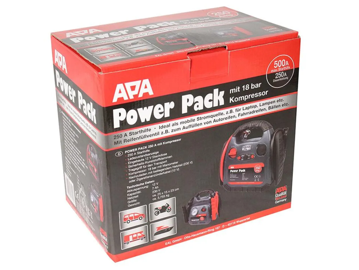 Powerpack m. Kompressor 18Bar,max 500A Starthilfe
