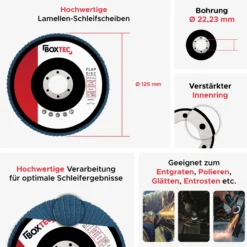 Profi-Fächerscheiben BLAU 125mm INOX Lamellenscheiben Schleifscheiben 10er Pack P60