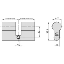 Profil-Blindzylinder - BZ 100 27/27 mm