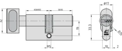 Profil-Knaufzylinder - V55 30/30 mm - Verschiedenschließend