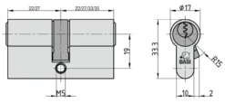 Profil-Kurzzylinder - V50 22/22 mm - Verschiedenschließend
