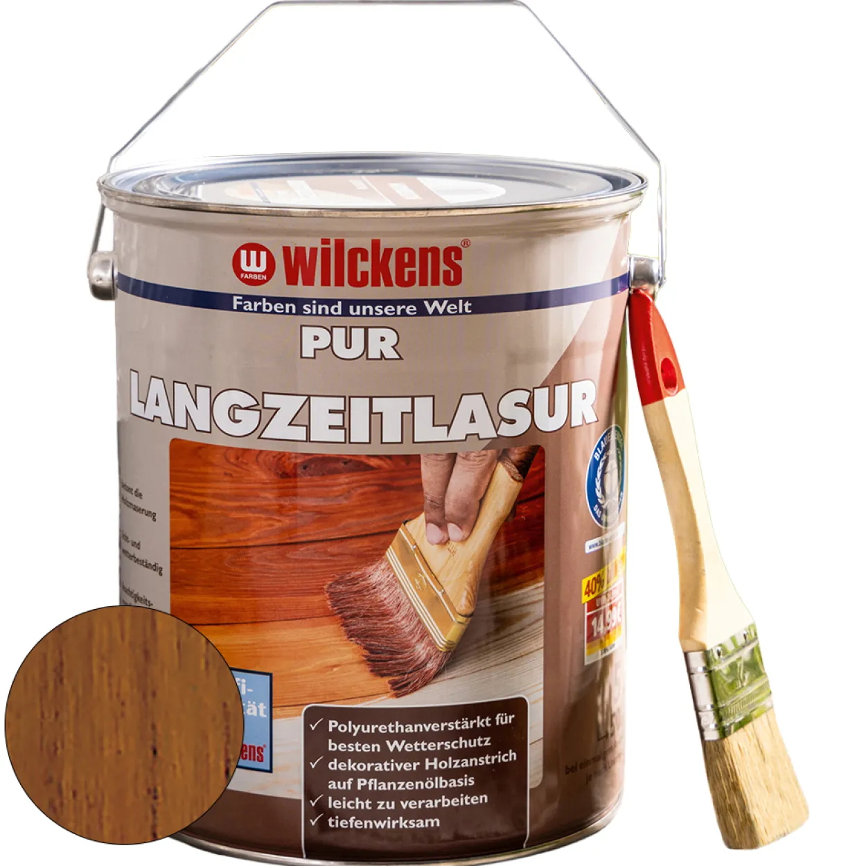 PUR Langzeitlasur 5 Liter inkl. Pinsel