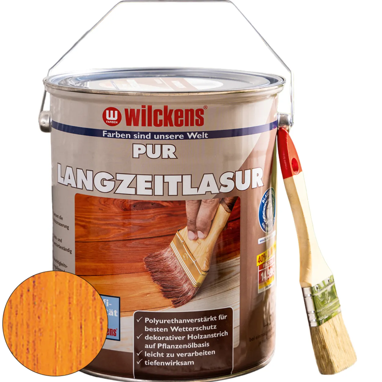 PUR Langzeitlasur 5 Liter inkl. Pinsel