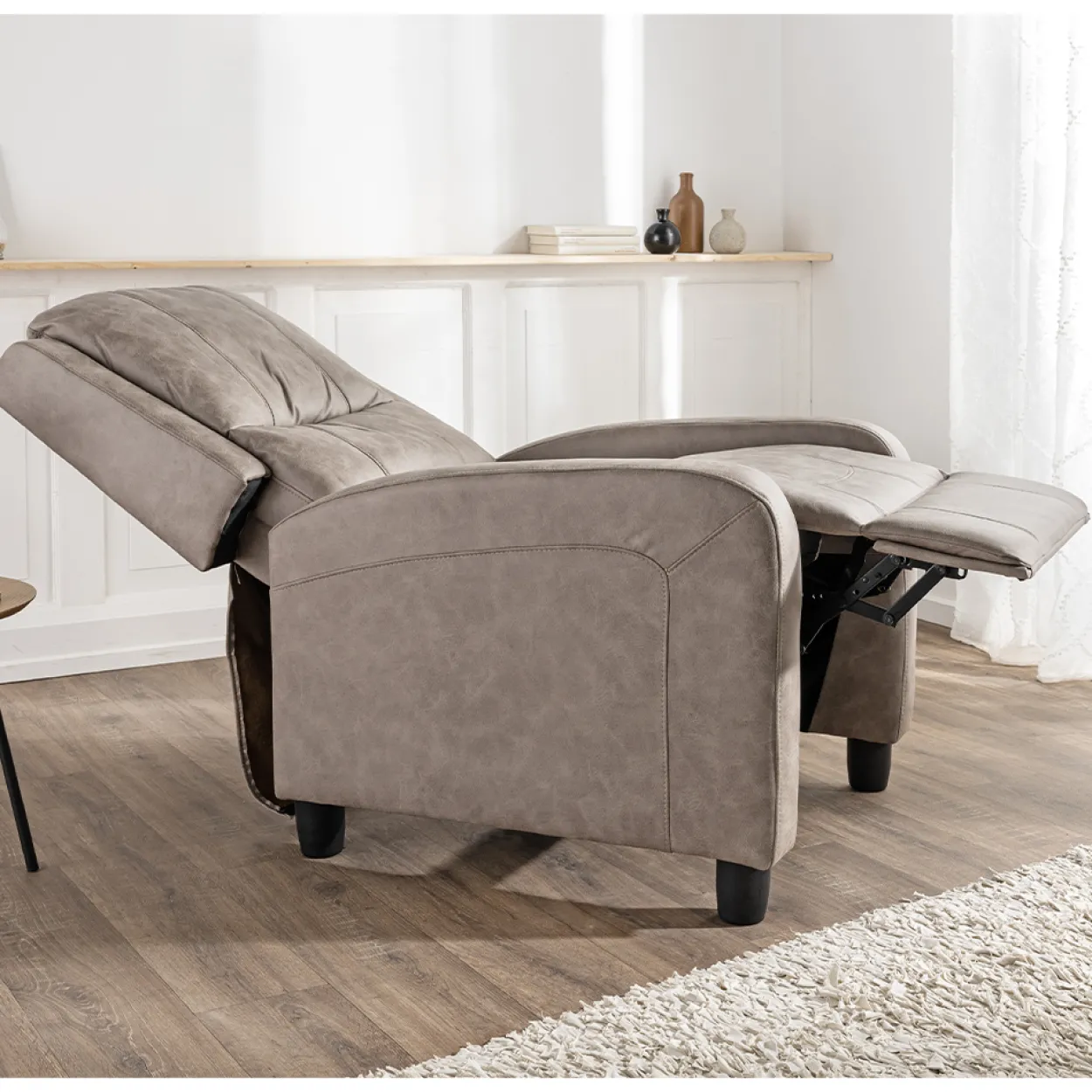 Push-Back-Sessel, ca. 73 x 90 x 104 cm - Hellbraun
