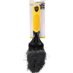 Radreinigungsbürste 25 cm, rutschfester Griff in Gelb geeignet für Felgen, Speichen