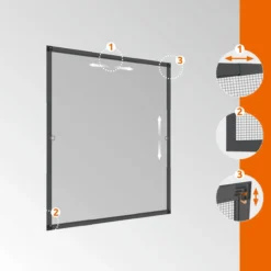 Rahmen Fenster Flexi Fit 100x120 Anthrazit