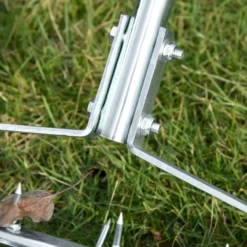 Rasenlüfter einstellbar rollender Rasenlüfter verzinktes Rohr Grün+Silber 135 x 42,5 x 15 cm