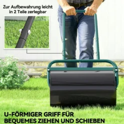 Rasenwalze Gartenwalze befüllbar mit Wasser oder Sand, 50cm Breite Handwalze