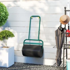 Rasenwalze Gartenwalze befüllbar mit Wasser oder Sand, 50cm Breite Handwalze