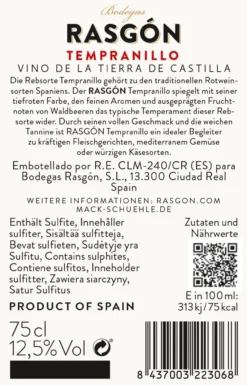 RASGON TEMPRANILLO 0,75 l