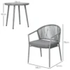 Rattan Bistroset Sitzgruppe Gartengarnitur mit 2 Sesseln Couchtisch