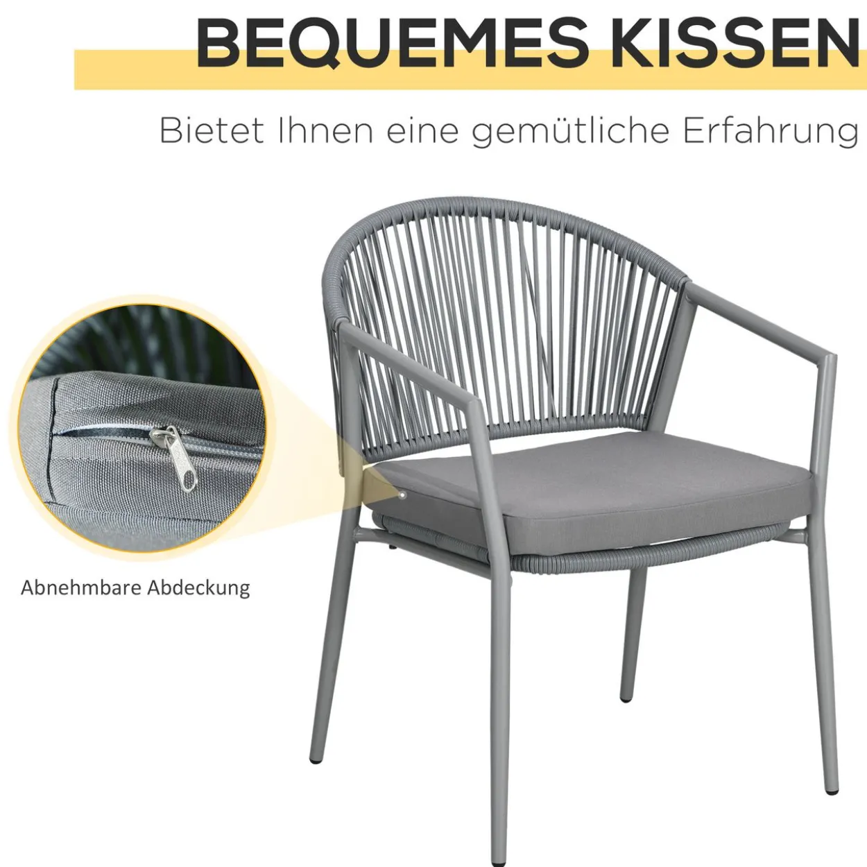 Rattan Bistroset Sitzgruppe Gartengarnitur mit 2 Sesseln Couchtisch