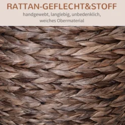 Rattan Katzenkorb Katzenhütte Katzenhöhle mit Kissen Haustierbett Braun