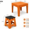 Rattan-Tisch-&-Hocker-Set