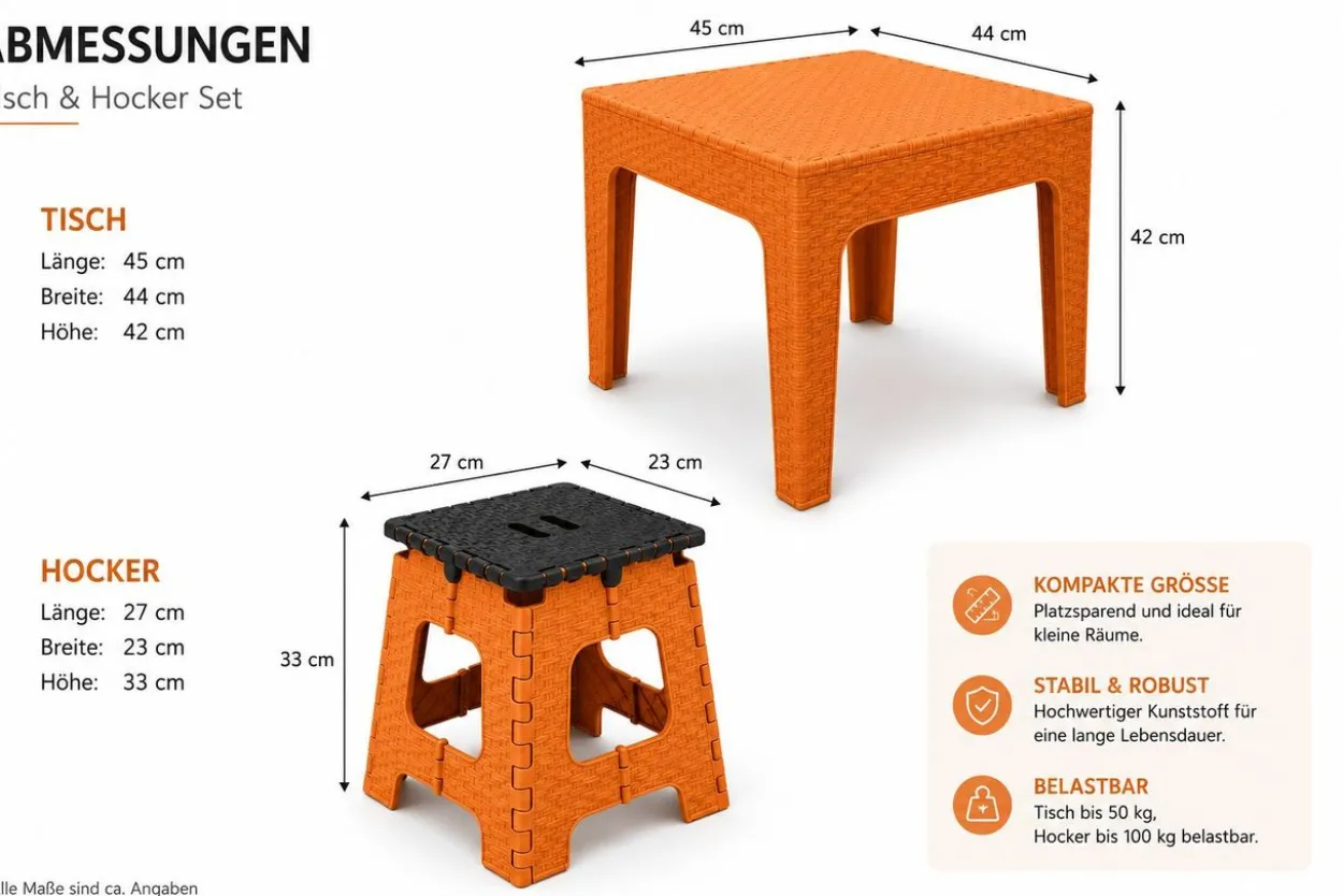 Rattan-Tisch-&-Hocker-Set