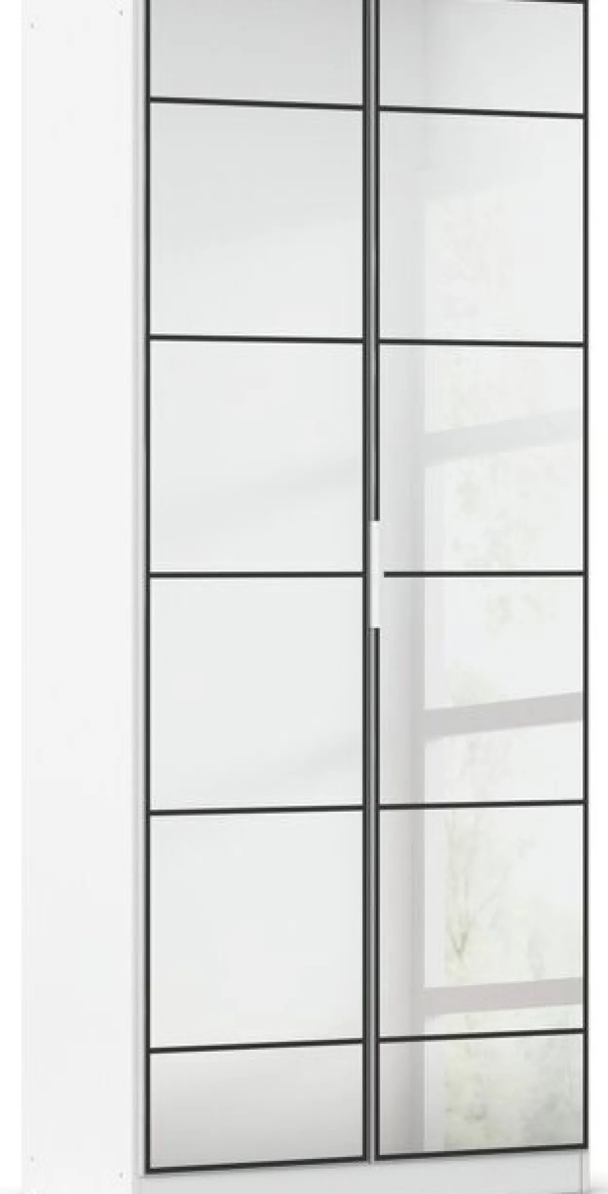 rauch Acero Garderobenschrank 2-türig, mit Grauspiegel, Farbe Weiß Breite 91 cm