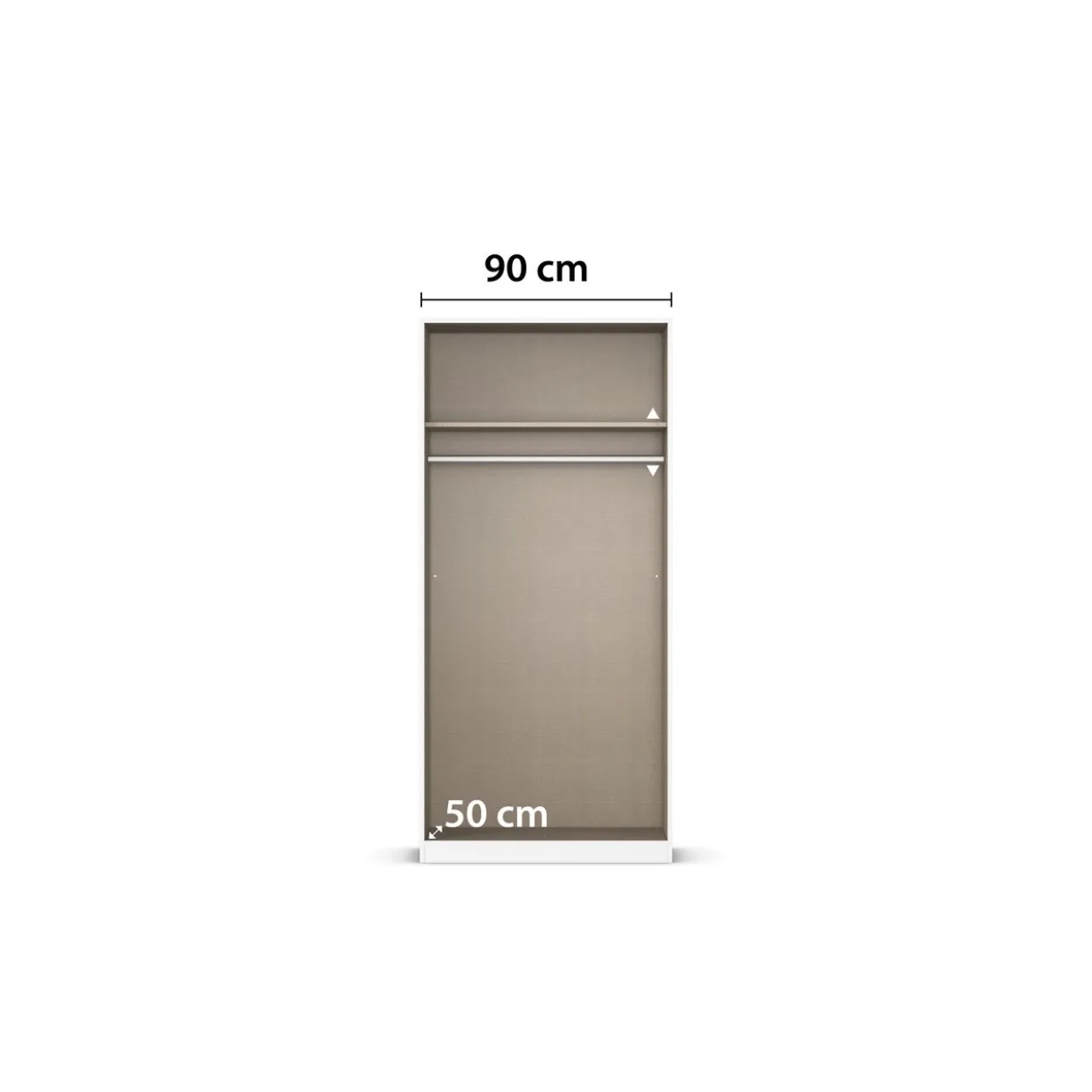 rauch Alba Kleiderschrank 2-türig, mit Spiegel, Farbe Weiß Breite 91 cm