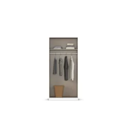 rauch Alba Kleiderschrank 2-türig, mit Spiegel, Farbe Weiß Breite 91 cm