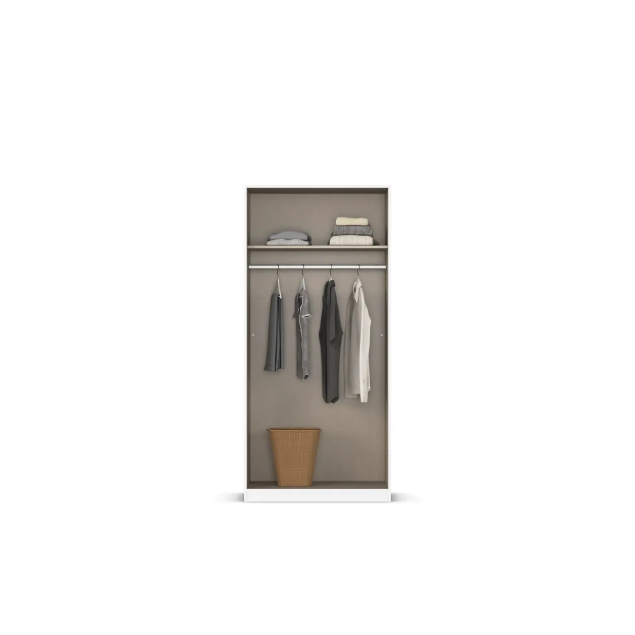 rauch Alba Kleiderschrank 2-türig, mit Spiegel, Farbe Weiß Breite 91 cm