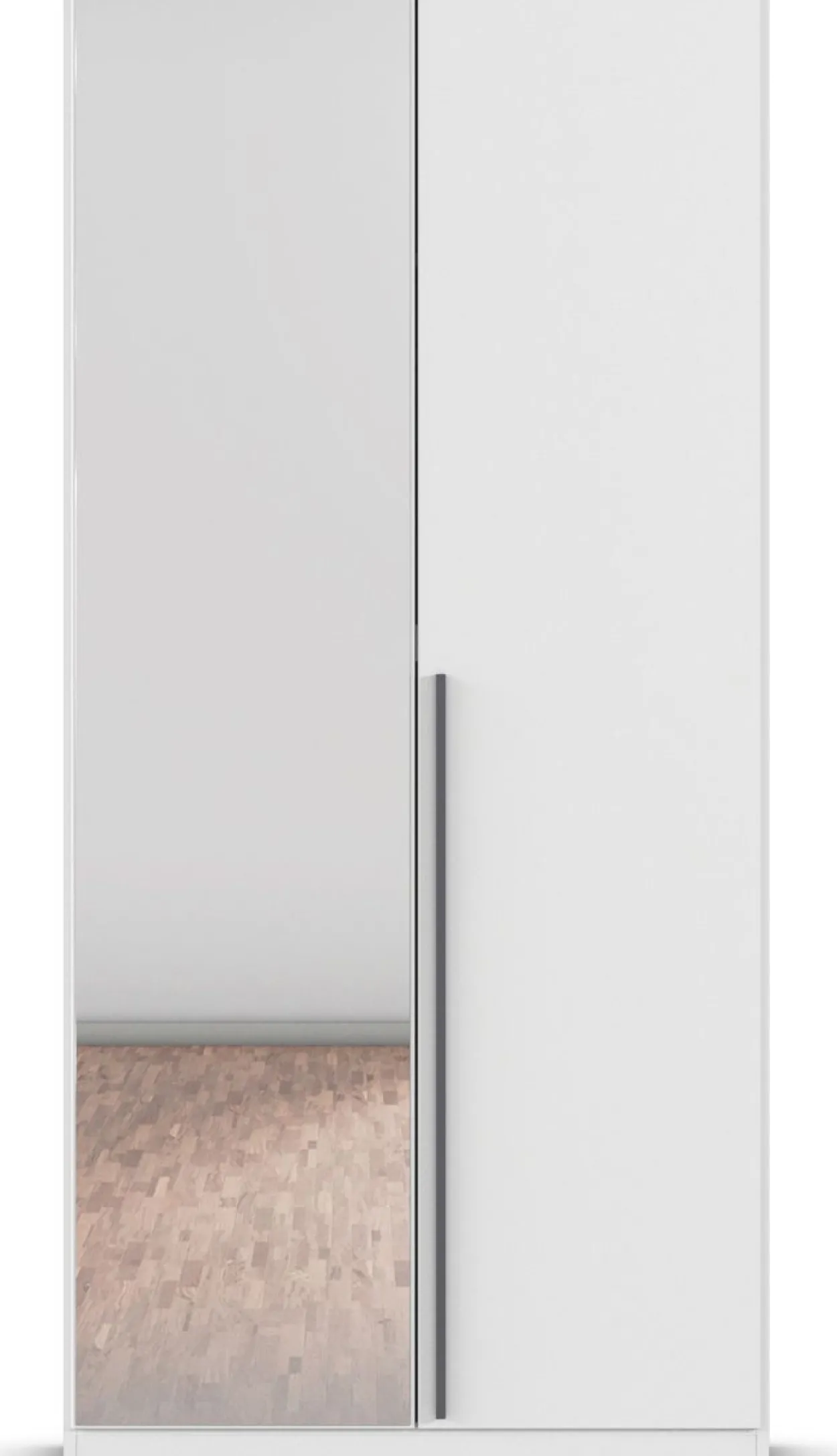 rauch Alba Kleiderschrank 2-türig, mit Spiegel, Farbe Weiß Breite 91 cm