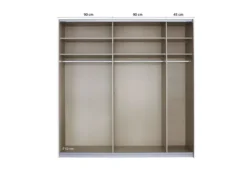 rauch Quadra Kleiderschrank 2-türig, mit Spiegel, Farbe Weiß Breite 226 cm