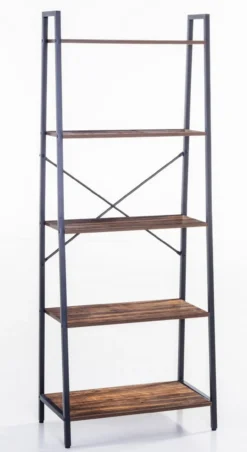 Regal groß, ca. 64 x 34 x 164 cm - Braun/Schwarz