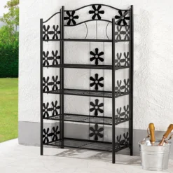 Regal mit 5 Böden aus Metall ca. 60 x 30 x 112 cm - Schwarz