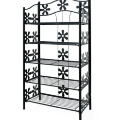 Regal mit 5 Böden aus Metall ca. 60 x 30 x 112 cm - Schwarz