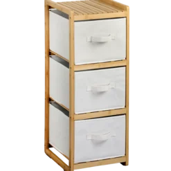 Regal mit 3 Boxen, Bambus