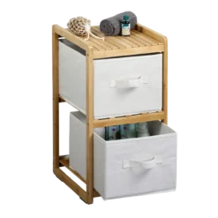 Regal mit 2 Boxen, Bambus
