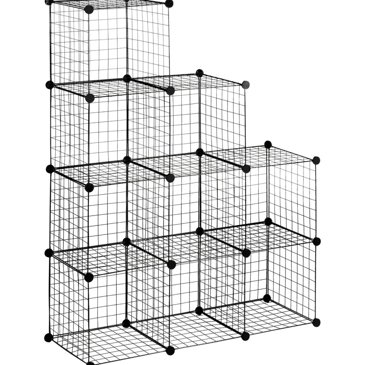 Regalsystem, DIY Würfelregal, 9 Fächer, Steckregal aus Stahldraht