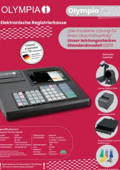 Registrierkasse OLYMPIA K200, TSE Lizenz optional