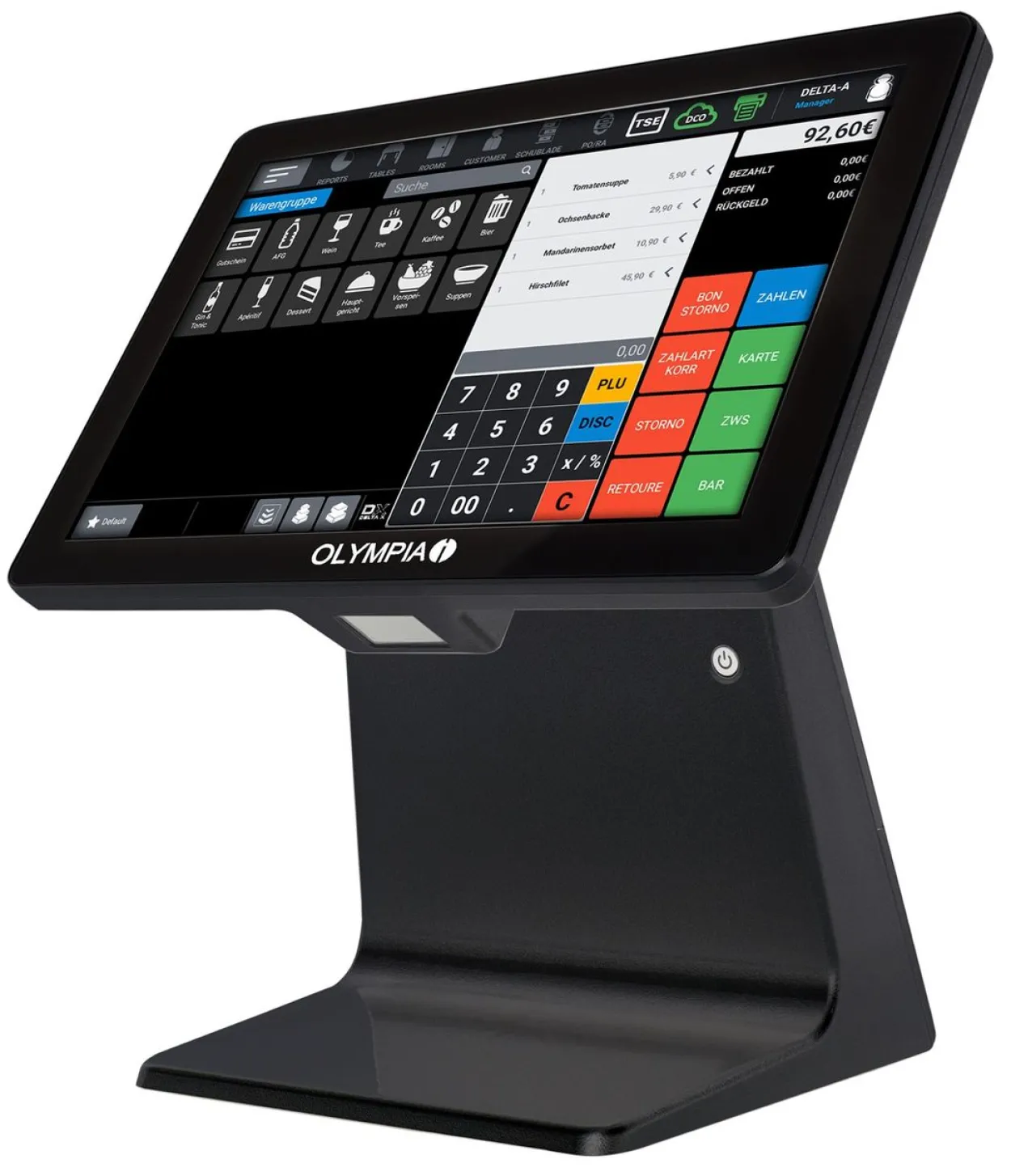 Registrierkasse OLYMPIA TS10 inkl. Scanner, schwarz, TSE Lizenz optional
