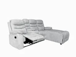 Relax-Ecksofa mit Funktionssesseln, ca. 237 x 179x 108 cm - Hellgrau