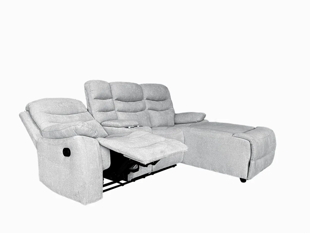 Relax-Ecksofa mit Funktionssesseln, ca. 237 x 179x 108 cm - Hellgrau