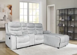 Relax-Ecksofa mit Funktionssesseln, ca. 237 x 179x 108 cm - Hellgrau