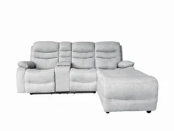 Relax-Ecksofa mit Funktionssesseln, ca. 237 x 179x 108 cm - Hellgrau