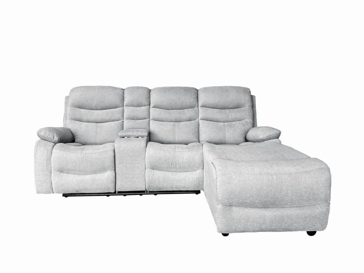 Relax-Ecksofa mit Funktionssesseln, ca. 237 x 179x 108 cm - Hellgrau
